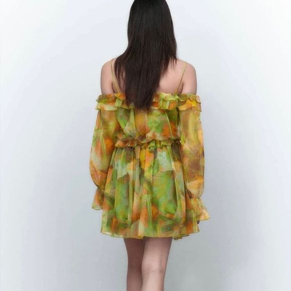 ZARA Printed Tulle Dress - Picture 11 of 14